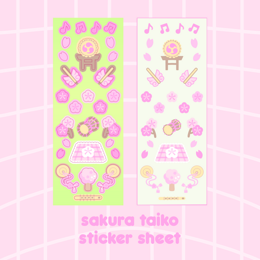 sakura taiko - sticker sheet